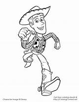 Toy Coloring Story Woody Color Running Pages Kids Simple Disney Print sketch template