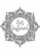 Coloring Mandala Pages Adult Creative Quotes sketch template