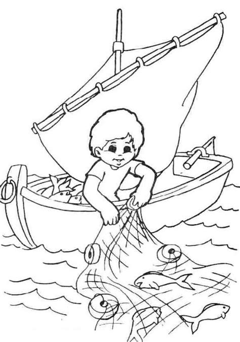 fisherman drawing  getdrawings