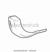 Shofar Hashanah Rosh Silhouette Jewish Kippur Yom Isolated sketch template