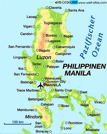 Major City Map Philippines Luzon Island Philippines Luzon