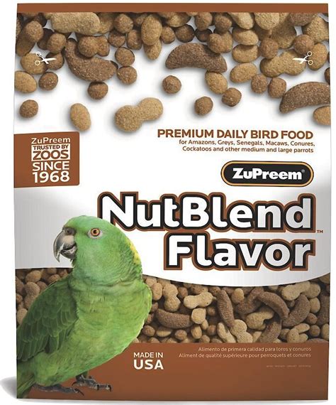 zupreem nutblend with natural nut flavor parrot and conure food 17 5 lb