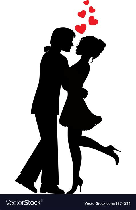 Silhouettes Couples In Love Royalty Free Vector Image