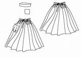 Skirt Sewing Pattern Patterns Dress Pdf Gathered Collar Pocket Jersey Combo Tech sketch template
