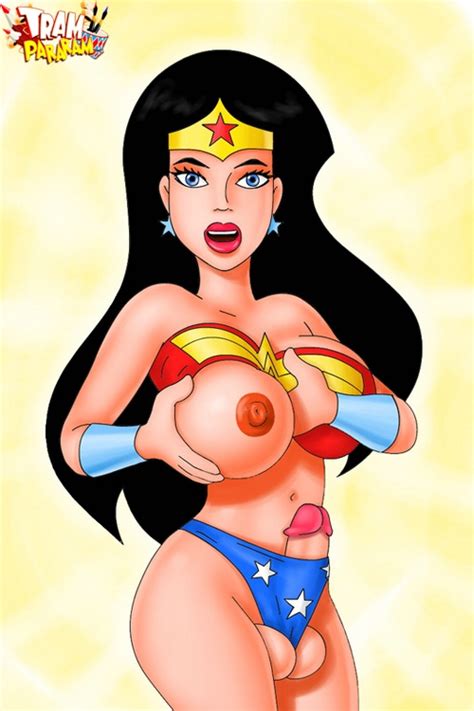 daring wonder woman wants you take a taste of her plump breast hiding under her tight uniform