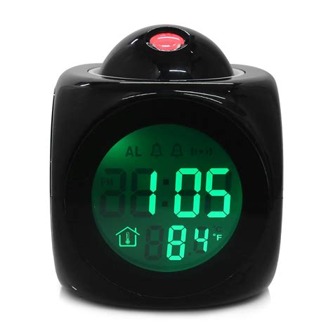 lcd digital projection alarm clock tempreture snooze night light  setting modern design