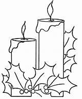 Candle Coloring Pages Draw Christmas sketch template