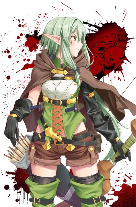 high elf archer goblin slayer anime elf slayer anime anime
