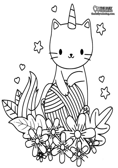 unicorn cat coloring sheet coloring pages