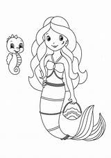 Sirena Sirenas Muñecas Mermaids Scribblefun Colorir Desenhos Seres Magicos Barbie Sobres Seahorse sketch template