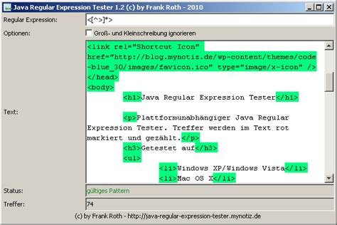 Java Regular Expression Tester Heise Download
