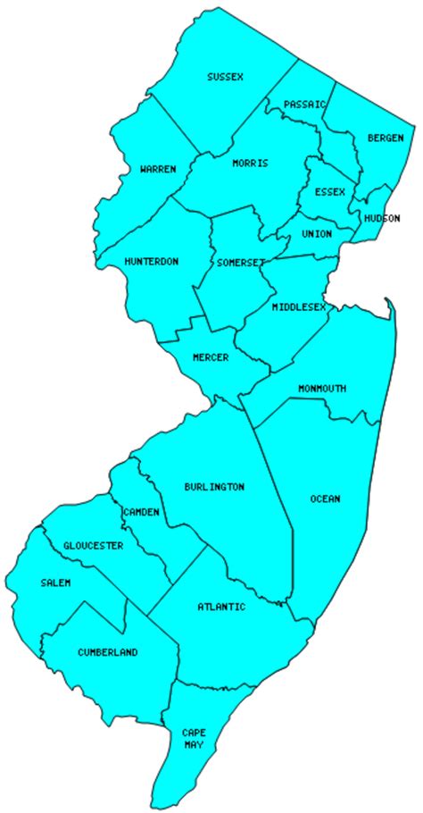 jersey counties visited  map highpoint capitol  facts