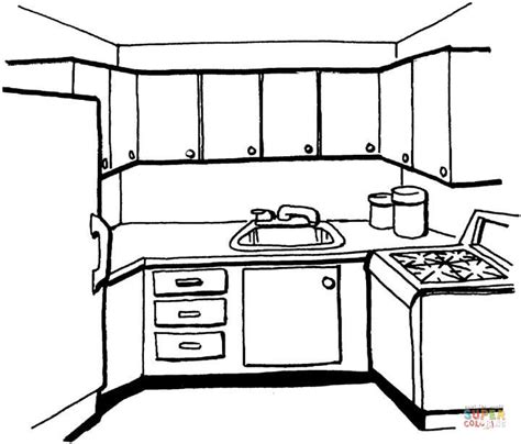 kitchen coloring page  printable coloring pages