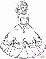 Coloring Dress Pages Princess Gown Ball Printable Dresses Girls Colouring Gowns Princesses Drawing Getdrawings Book Print Popular sketch template
