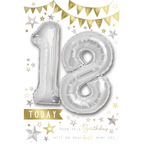 Happy Birthday 18 Today Single Large Card With 2 X 30cm