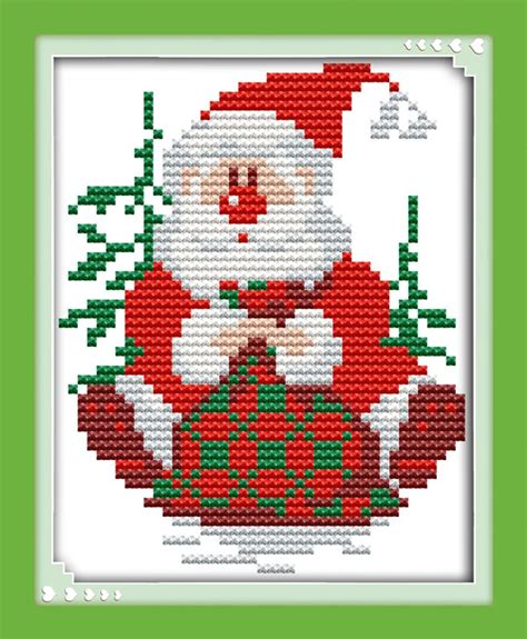 santa claus patterns counted cross stitch 11ct 14ct cross stitch set