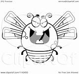 Dragonfly Evil Chubby Clipart Cartoon Grinning Outlined Coloring Vector Cory Thoman Royalty sketch template
