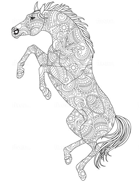 horse coloring page etsy   horse coloring pages horse