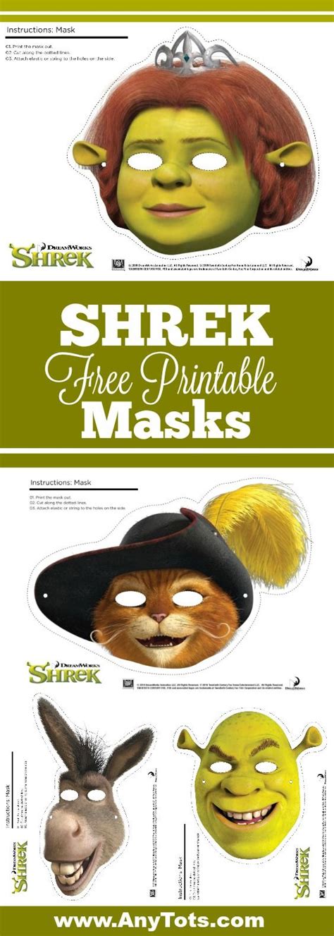 printable shrek masks printable form templates  letter