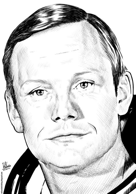 neil armstrong ink drawing
