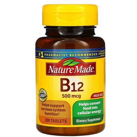 Nature Made Vitamin B12 500 Mcg Tablets 200 0 Ct