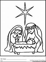 Nativity Coloring Scene Christmas Pages Drawing Jesus Kids Simple Manger Clipart Line Printable Drawings Print Baby Painting Sheet Sagrada Familia sketch template