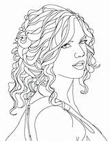 Coloring Pages Hair Swift Taylor People Color Printable Curly Famous Ross Adults Realistic Colouring Coloring4free Print Adult Bob Natural Getcolorings sketch template