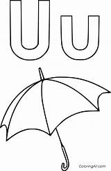 Coloringall Umbrella Preschool Letters sketch template
