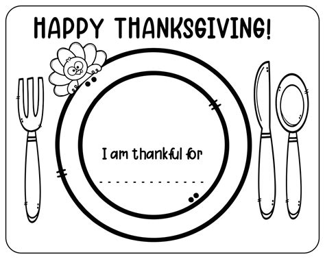thanksgiving placemats template    printables printablee