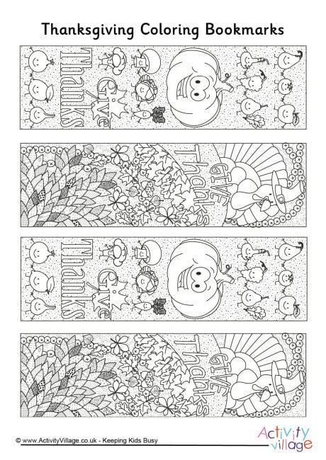 thanksgiving doodle colouring bookmarks