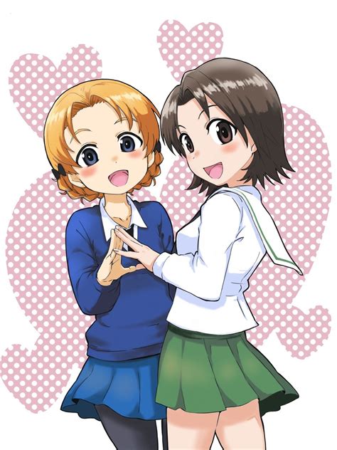 orange pekoe and sawa azusa girls und panzer drawn by yabai gorilla