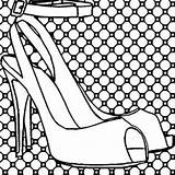 High Heel Coloring Pages Shoes Getdrawings Template Getcolorings Printable Drawing sketch template