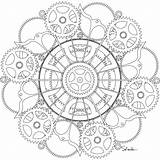 Steampunk Coloring Pages Mandala Cogs Gears Gear Drawing Adult Donteatthepaste Printable Colouring Mandalas Color Eat Don Paste Sheets Template Books sketch template