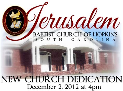 jerusalem baptist  church dedication december   pm wateree