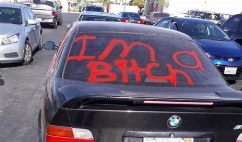Scorned Wife Uses Car To Call Out Cheating Husband 3 Pics