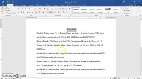 formatting  mla  edition works cited page current   youtube
