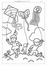 Kite Coloring Kites Flying Pages Children Printable Sheet Color Girl Getcolorings Getdrawings sketch template