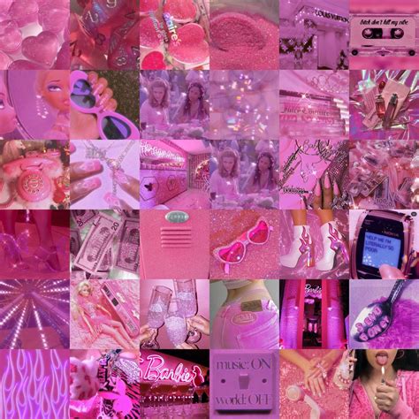 pink yk photo wall collage digital  etsy