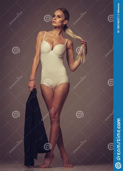 fashion and lingerie concept beautiful blond lady