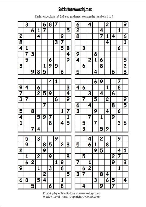 sudoku printables   page