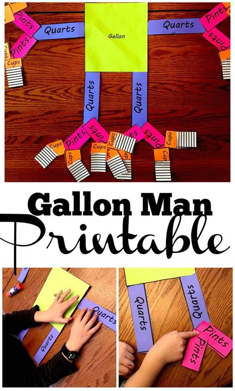 gallon man  ounces printable activity   gallon man