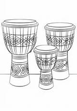 Djembe Drums Ausmalbild Trommeln Coloriage Bongo Trommel Bongos Ausmalbilder Musical Ausdrucken Zeichnen Percussions Kolorowanka Afrique Tambour sketch template