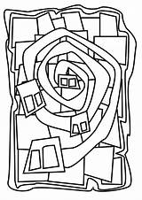 Hundertwasser Coloring Kids Pages Project sketch template