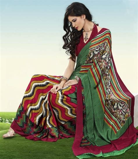Indian Designer Wedding Bollywood Sari Printed Saree X 769b