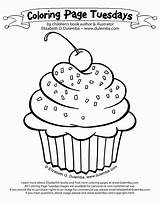 Coloring Cupcake Pages Cute Printable Birthday Popular sketch template