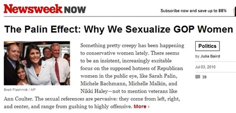 newsweek sexist treatment of republican women is sarah palin s fault