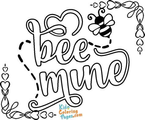 bee  valentines day coloring pages kids coloring pages