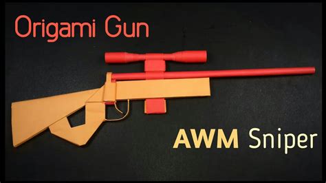 paper gun awm sniper origami gun awm sniper paper gun