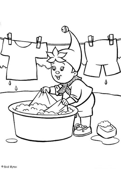 noddy hand washing  clothes coloring pages hellokidscom