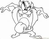 Taz Pages Coloring Looney Tunes Color Devil Tasmanian Cartoon sketch template
